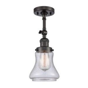 Innovations Light 201F-BK-G194-LED Semi-Flush Mount Seeded Glass Matte Black NIB